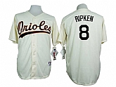 Baltimore Orioles #8 Cal Ripken Jr. Mitchell And Ness Cream 1954 Turn Back The Clock Stitched Jersey JiaSu,baseball caps,new era cap wholesale,wholesale hats